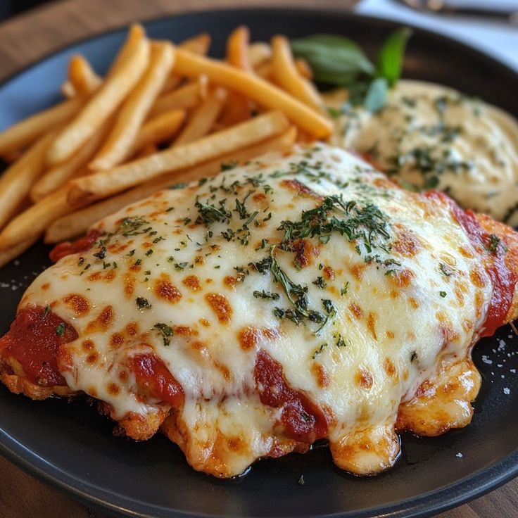 Filé à parmegiana com batatas fritas